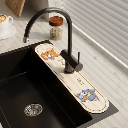 Versatile Non-Slip Drain Mat for Kitchen, Bathroom, and Countertops, Dries Quickly