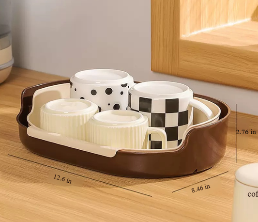 Detachable Desktop Storage Rack – Hollow Design Drain Tray Organizer Shelf
