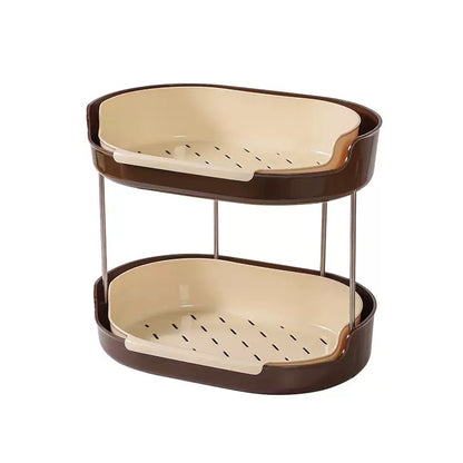 Detachable Desktop Storage Rack – Hollow Design Drain Tray Organizer Shelf