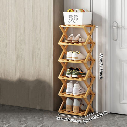 Wooden Collapsible Shoes Shelf: Space-Saving & Practical Design